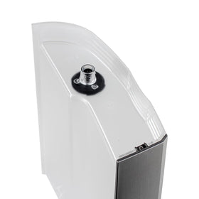 Anbige water reservoir with lid provides spill-free refills and easy lid handling.