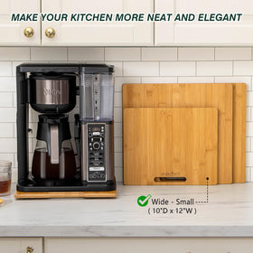 ANBOXIT Bamboo Appliance Slider with air fryer on tray for easy relocation