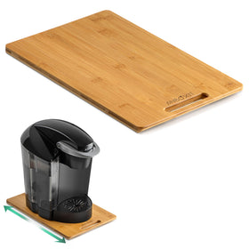 ANBOXIT Bamboo Appliance Slider front view, deep-large size supports heavy coffee makers.