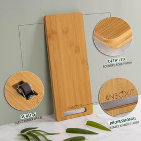 ANBOXIT Bamboo Appliance Slider with rubber wheels reduces noise during use