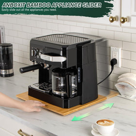 ANBOXIT bamboo appliance slider top view highlighting sturdy three-layer construction