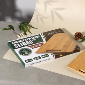 ANBOXIT Bamboo Appliance Slider in a kitchen-ready setup for ovens and air fryers.