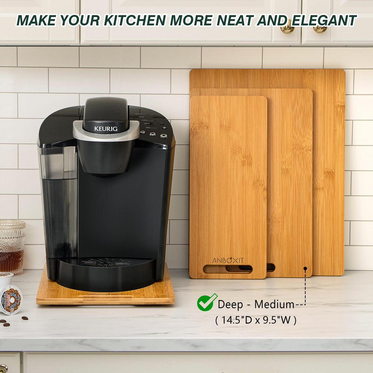 ANBOXIT Bamboo Appliance Slider three-layer construction ensures durable movement.