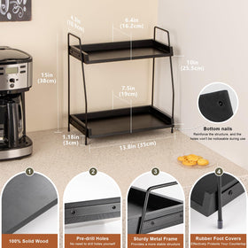 ANBOXIT bottom shelf accommodates snacks and accessories, keeping the prep area tidy.