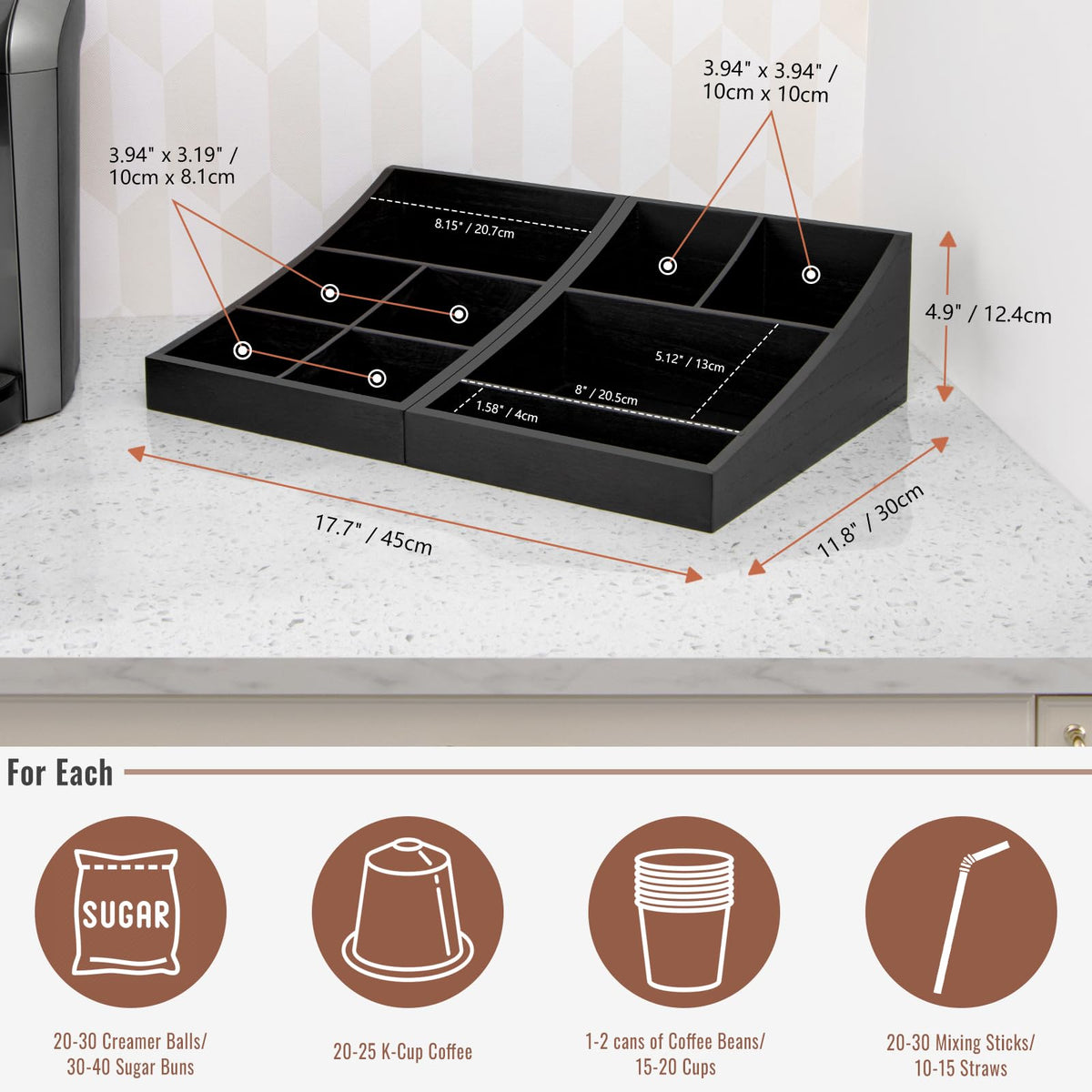 ANBOXIT multi-scene use organizer is suitable for kitchen, office, and breakroom setups.