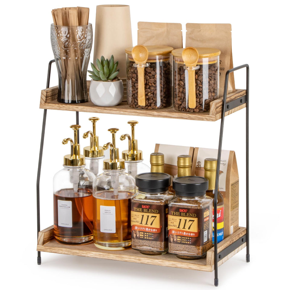 ANBOXIT coffee station organizer top view showing organized workspace and easy access