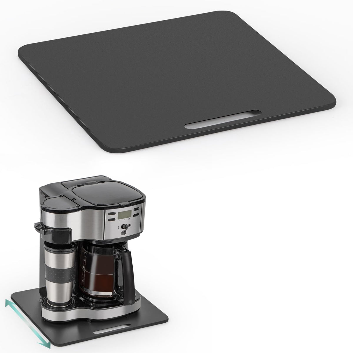 ANBOXIT metal appliance slider front view for easy access with smooth glide