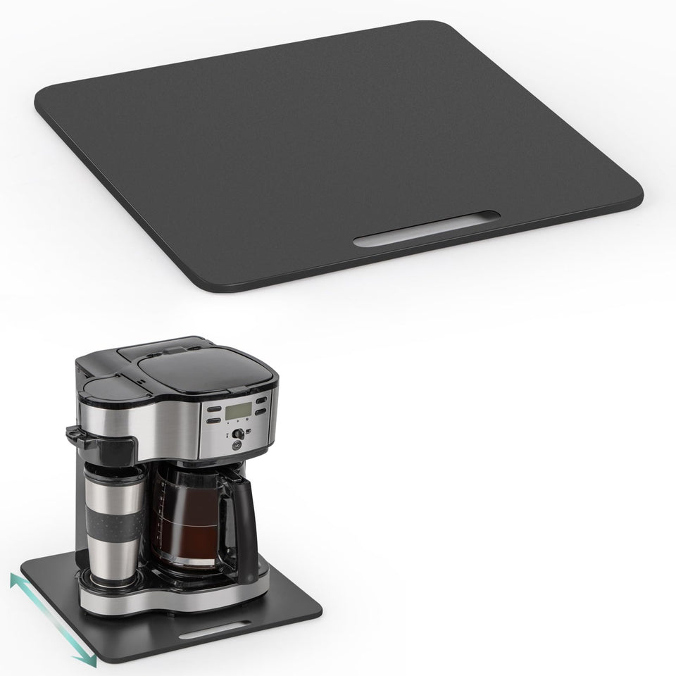 ANBOXIT metal appliance slider front view for easy access with smooth glide