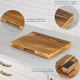 Hidden lever design saves space and keeps counters clean.