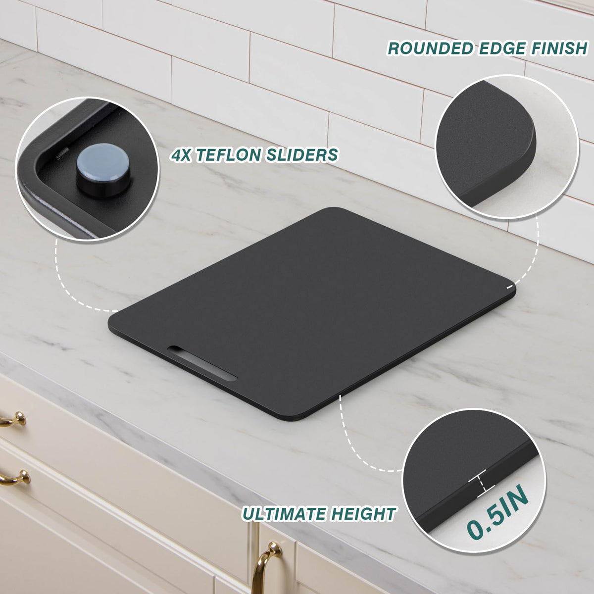 ANBOXIT wide-large sliding tray provides space for large appliances with smooth movement.