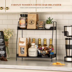 ANBOXIT wooden shelves black frame elevate decor while organizing essentials.