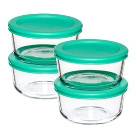 Anchor Hocking 2-cup glass storage container with lid for organized meal prep.