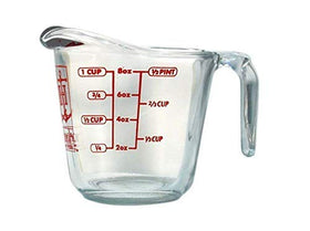 Anchor Hocking 8 oz measuring cup open-handle nest for easy storage and space saving