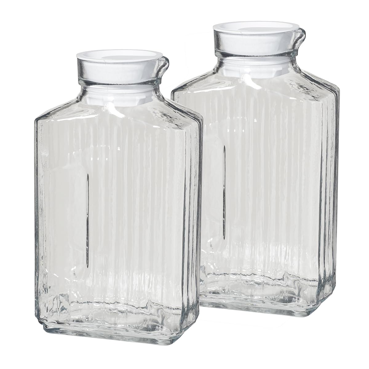 Anchor Hocking Bistro Pitcher 2 Qt pour-ready glass showcases vibrant beverages.