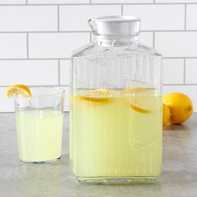 Anchor Hocking Bistro Pitcher refrigerator-safe design keeps drinks cold.