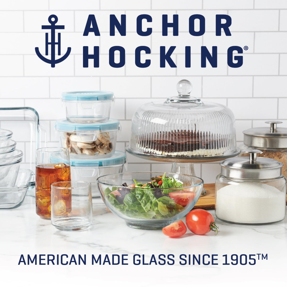 Anchor Hocking Brockhill tea glasses 18 oz ideal for tea, water, or cocktails.