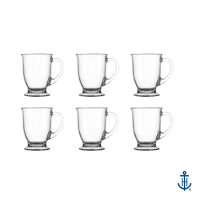 Classic glass cafe mug by Anchor Hocking for timeless table setting.