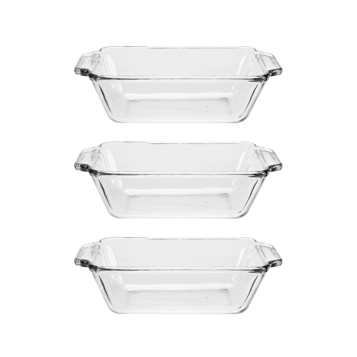 Anchor Hocking glass bread pan loaf pans, durable tempered glass for even baking.