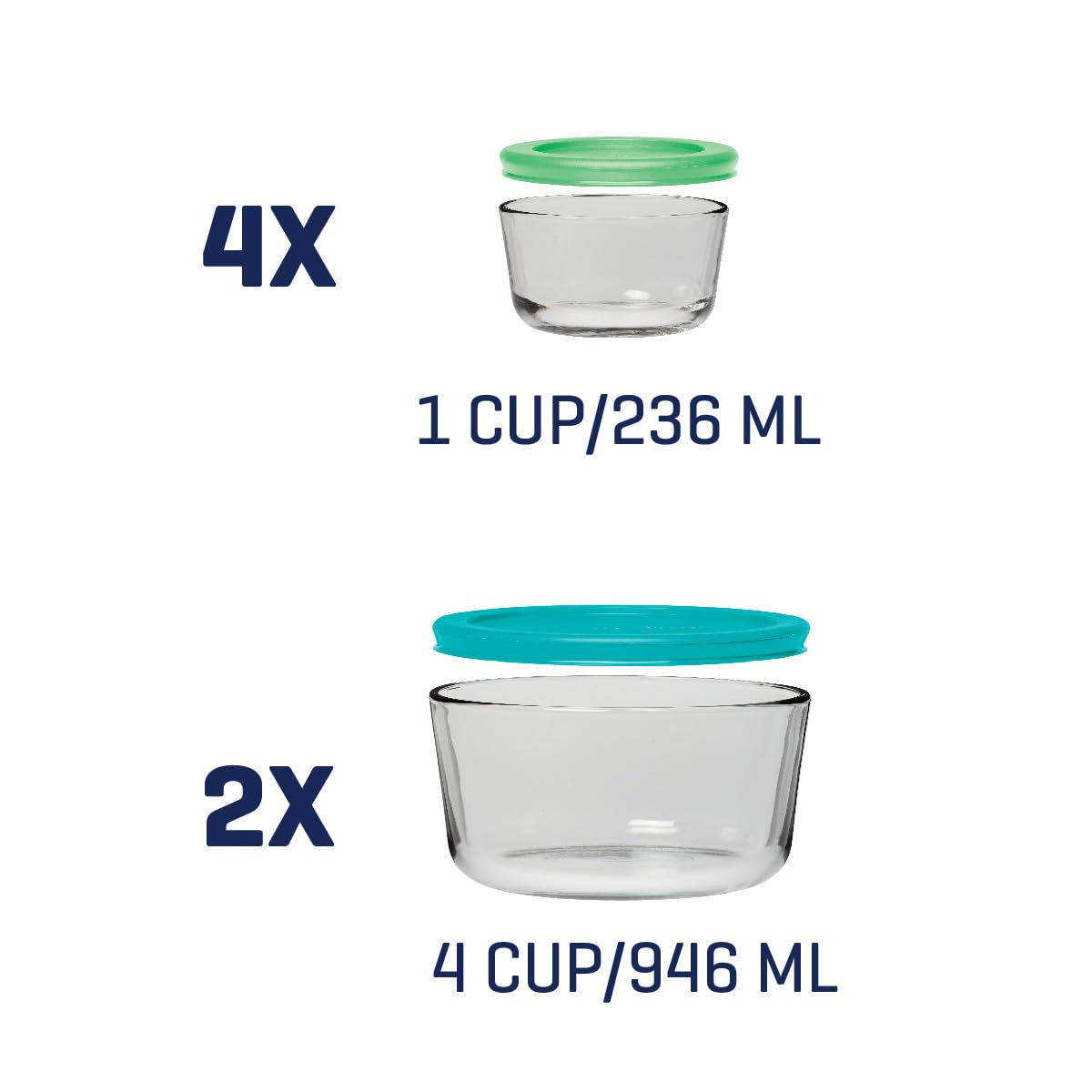 Close-up of Anchor Hocking glass container showing clarity and stain resistance for daily meals