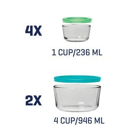 Close-up of Anchor Hocking glass container showing clarity and stain resistance for daily meals