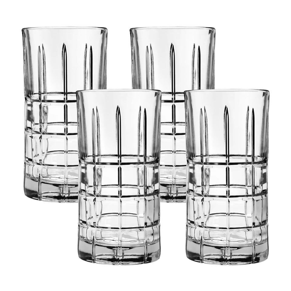 Anchor Hocking Manchester 16oz glasses, durable four-pack for everyday tea, juice, or water