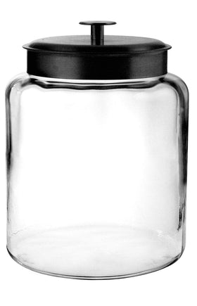 Anchor Hocking Montana 2-gallon glass jar with lid seals freshness for pantry storage.