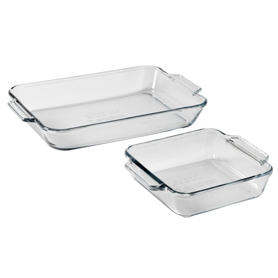 Anchor Hocking Oven Basics cake dish, top view, ideal for baking and serving desserts.