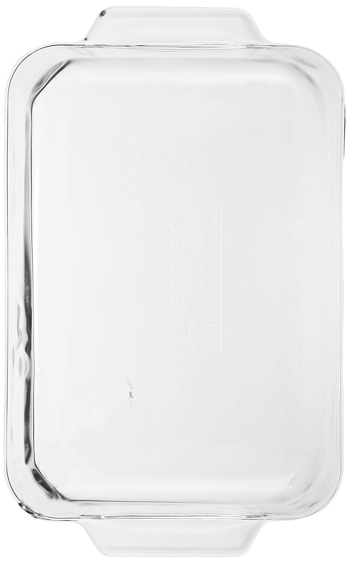 Anchor Hocking Oven Basics glass baking dish with oversized handles, easy to grip for serving hot meals.