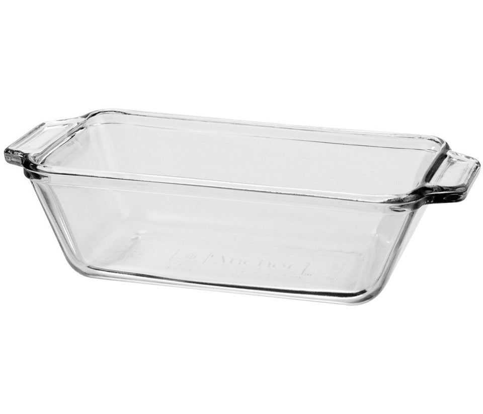 Anchor Hocking Oven Basics loaf dish in clear glass for even baking