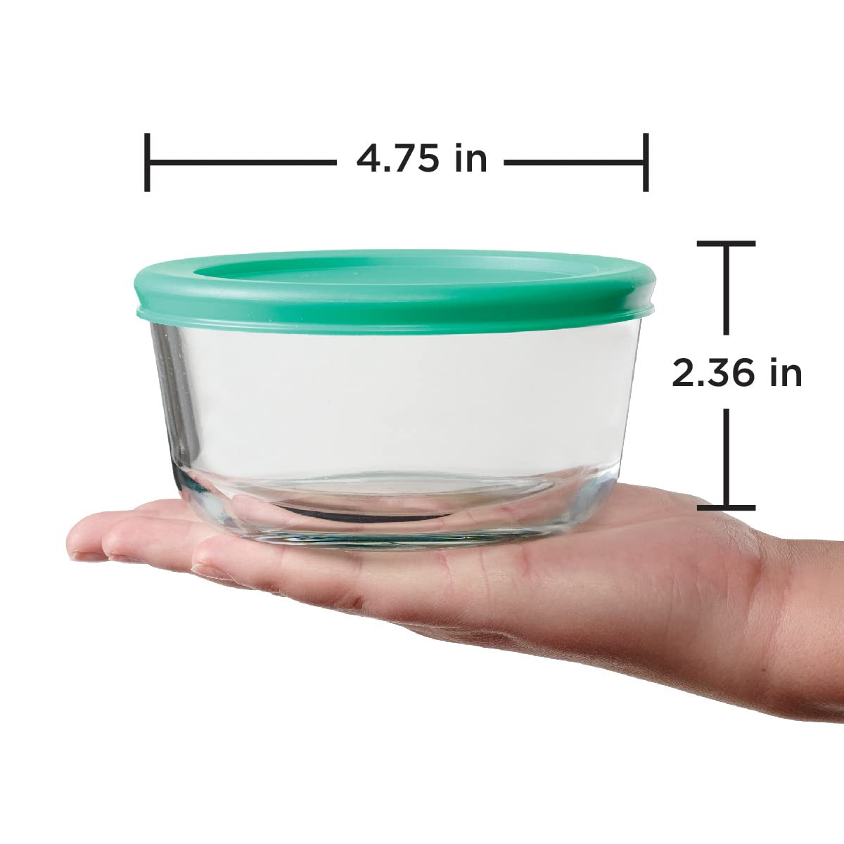 Anchor Hocking oven-safe glass container ready to reheat meals safely.