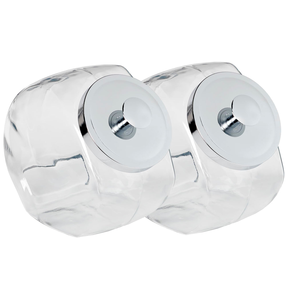 Anchor Hocking Penny Candy Jar set with lids on a counter, neat and accessible.