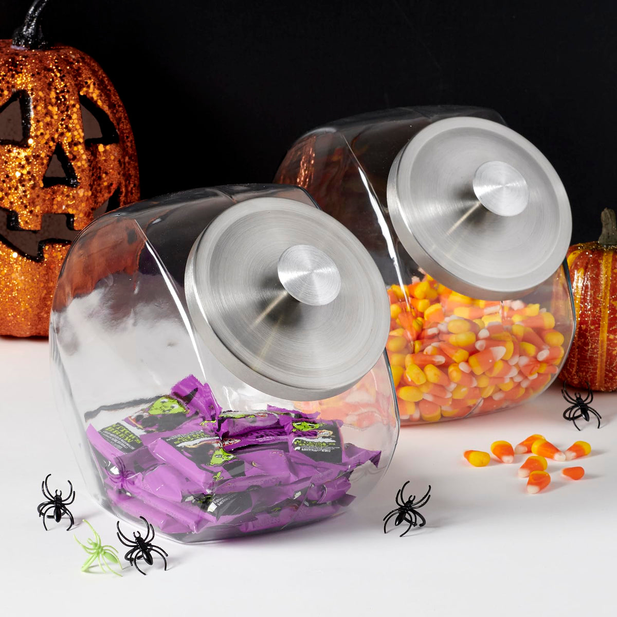 Anchor Hocking Penny Candy Jar thick-walled design for durability on counters.
