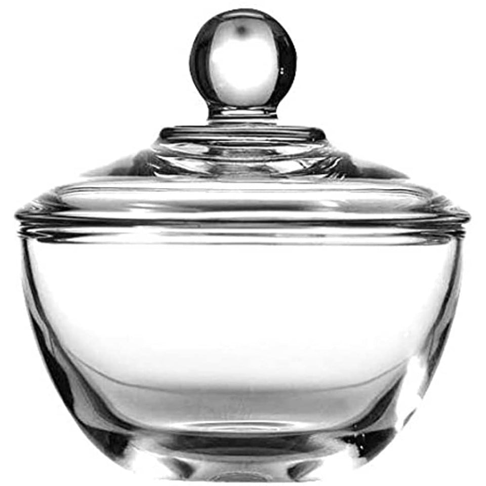 Anchor Hockings Brand Presence glass sugar bowl with lid for tidy sugar storage.