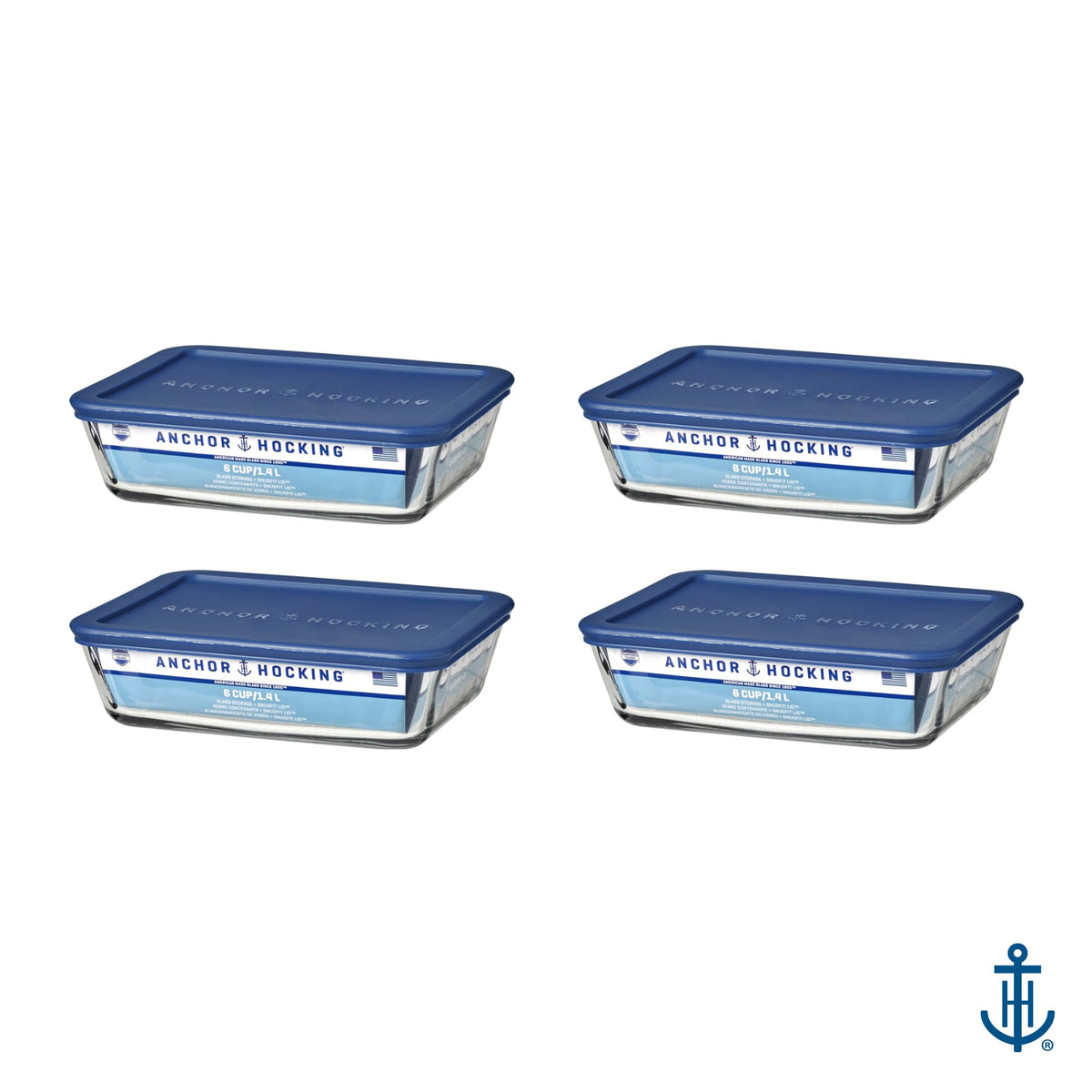 Anchor Hocking SnugFit lid on a glass container, top-rack safe storage