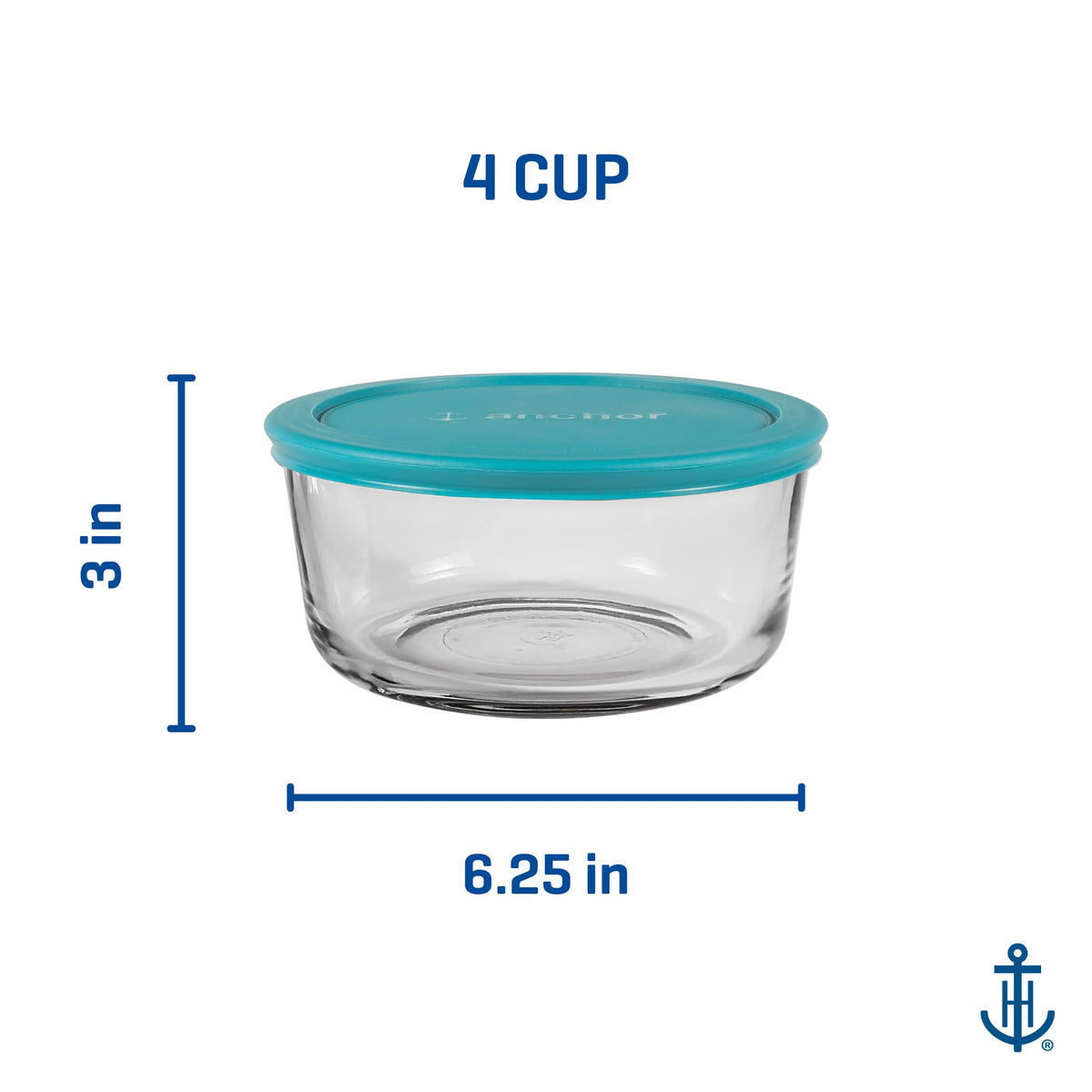Anchor Hocking SnugFit 4-cup container ready for meal prep and transport