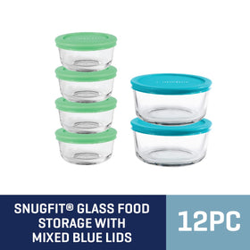 Stacked Anchor Hocking glass containers with lids help save fridge and freezer space