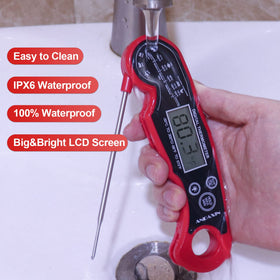 Andaxin meat thermometer waterproof body supports kitchen, grill, and outdoor use.
