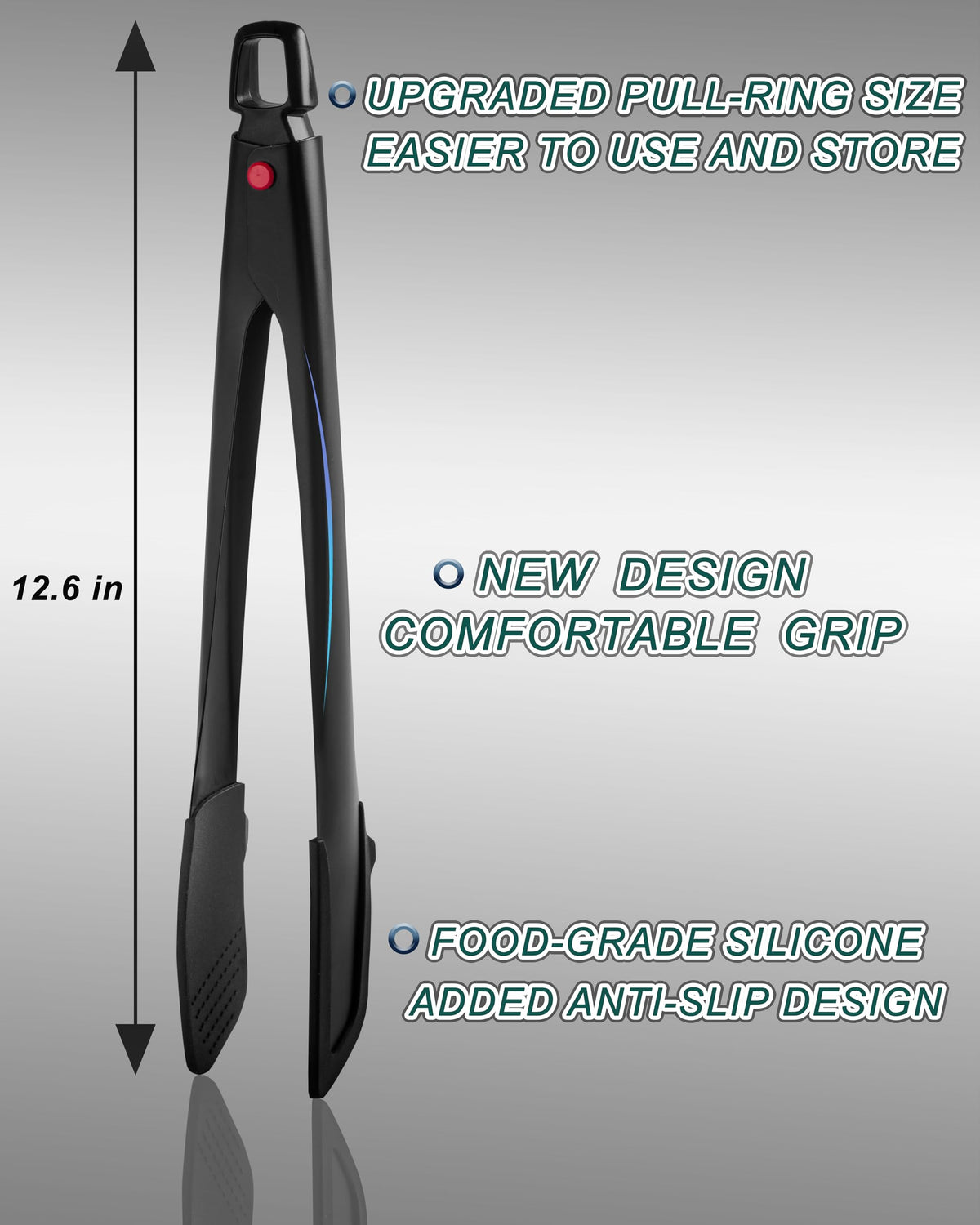 ANDGELOO tongs with 500°F heat resistance for safe grilling