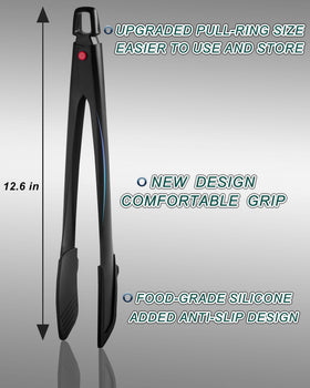 ANDGELOO tongs with 500°F heat resistance for safe grilling