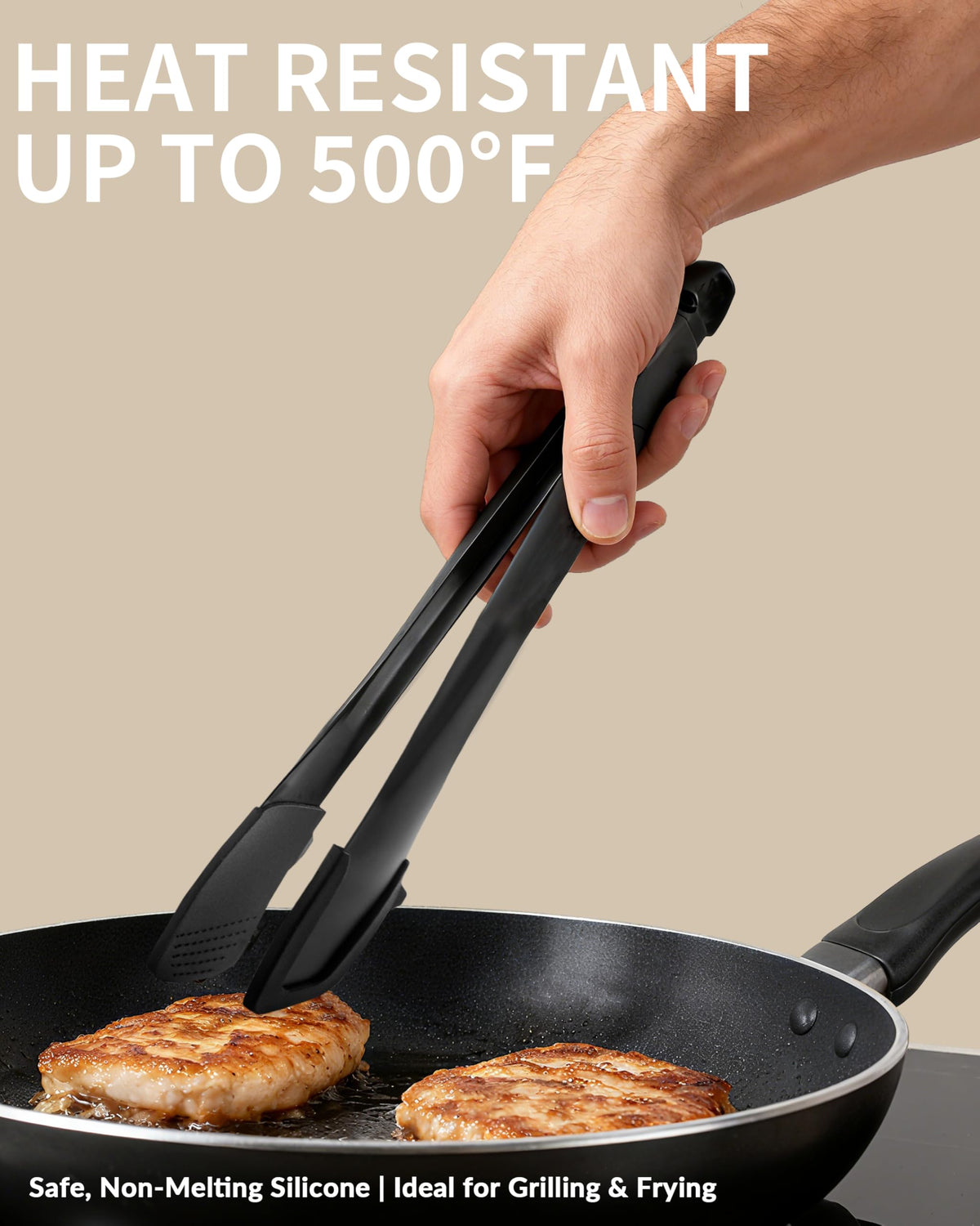 ANDGELOO non-slip wave grip ensures secure flipping and serving