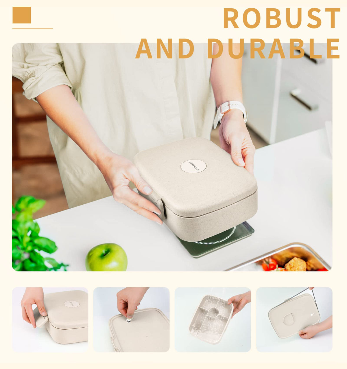 Leak-proof lid and seal protect against spills during travel