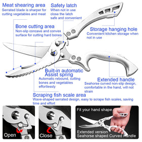 ANDONG poultry shears cut through bones with confident control.