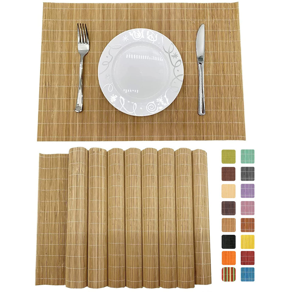 Andstar bamboo placemats set adds natural texture while protecting your table from heat and spills.