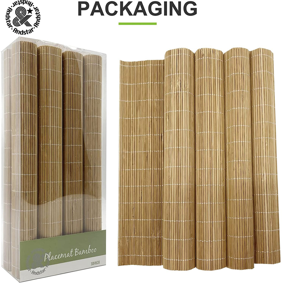 Andstar placemats pair well with sushi-style serving for protection and style.