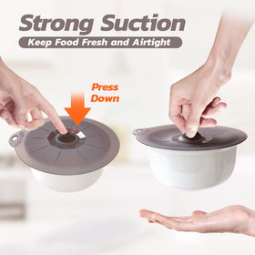 ANDYKEN silicone lid 8-inch covering a pot for simmering