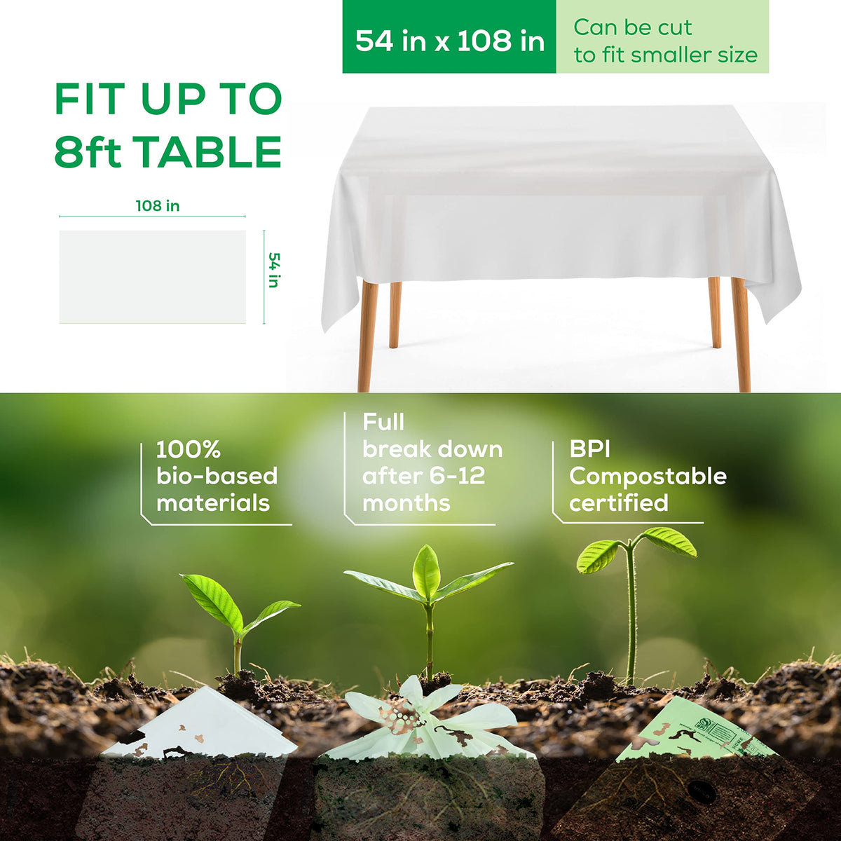ANECO durable disposable tablecloth pack of 3 for quick cleanup.