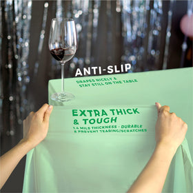 ANECO rectangle tablecloth fits tables up to 8 feet for versatile setups.