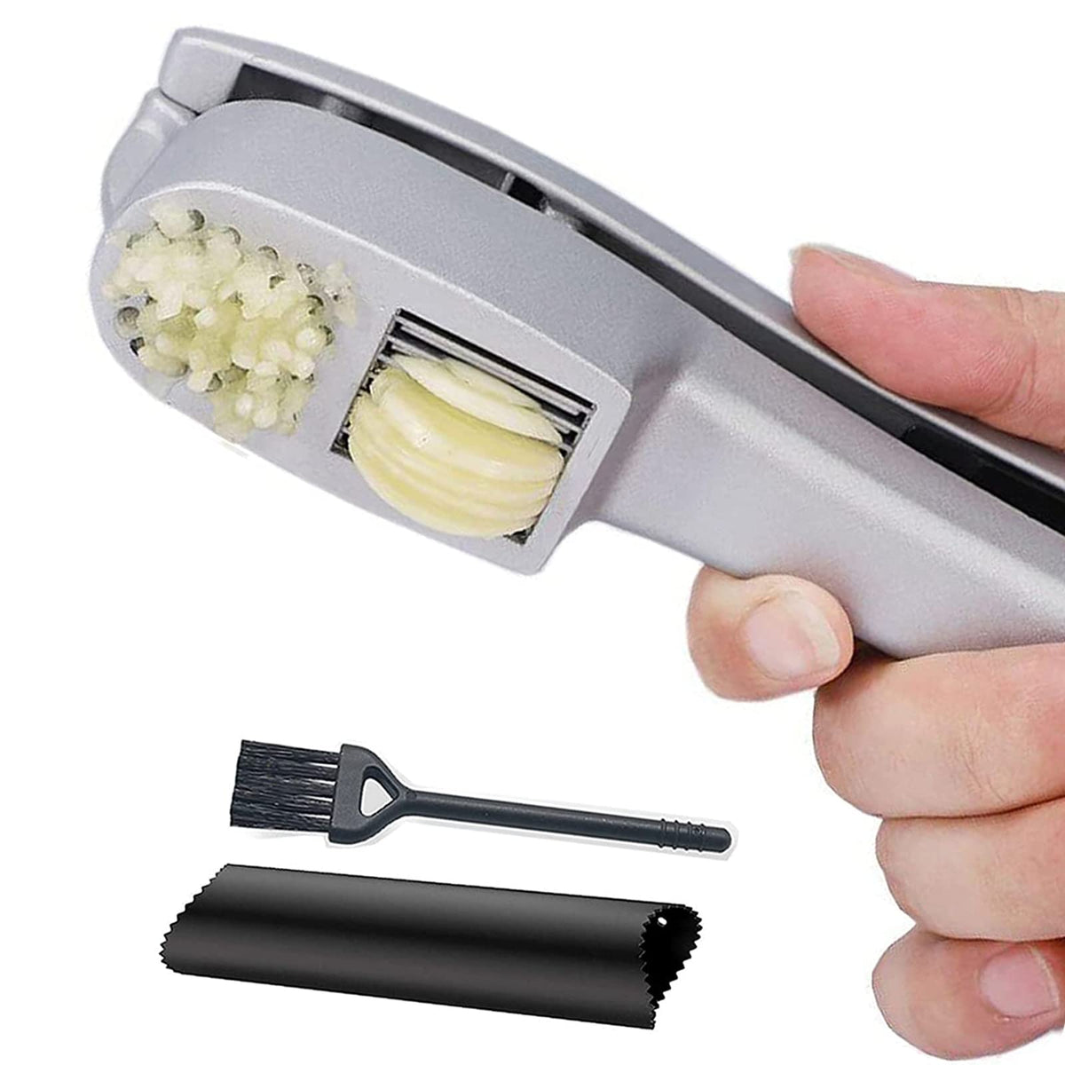 ANERONG garlic press 2-in-1 mincer image, quick minced garlic for sauces.