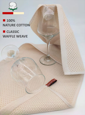 ANEWAY dark grey towel shows absorbent waffle weave ideal for spills.