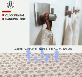 ANEWAY towel with hanging loop keeps towels tidy and accessible.